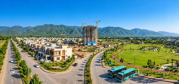 Faisal Hills facilities and infrastructure with Margalla Hills view